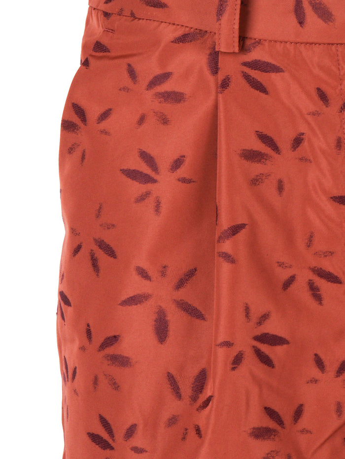 LAROSE EMBY JACQUARD SHORTS Orange Recycled Nylon Cotton Bermuda