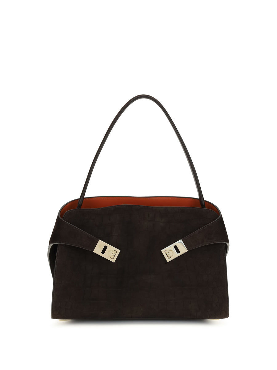 Ferragamo 100% Calf Leather Bos Taurus shoulder bag in brown