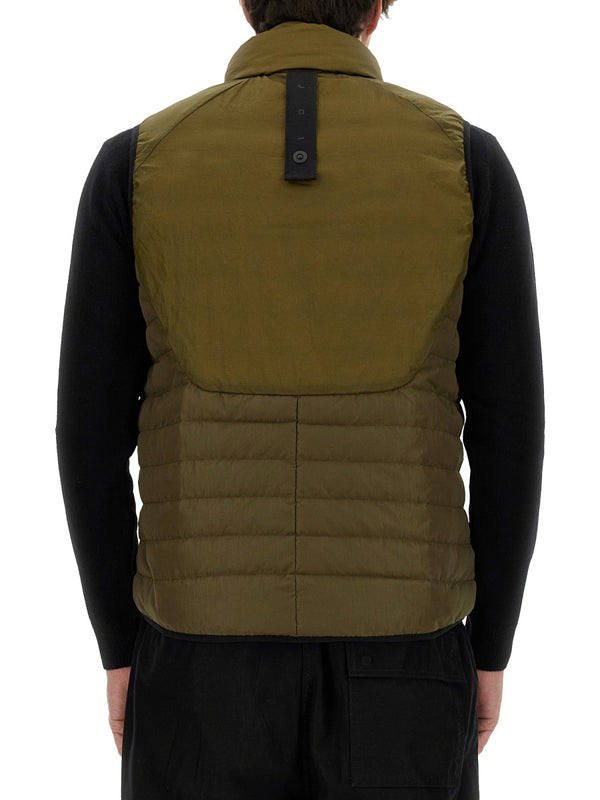 Padded Vest Green Nylon Waistcoats & Gilets
