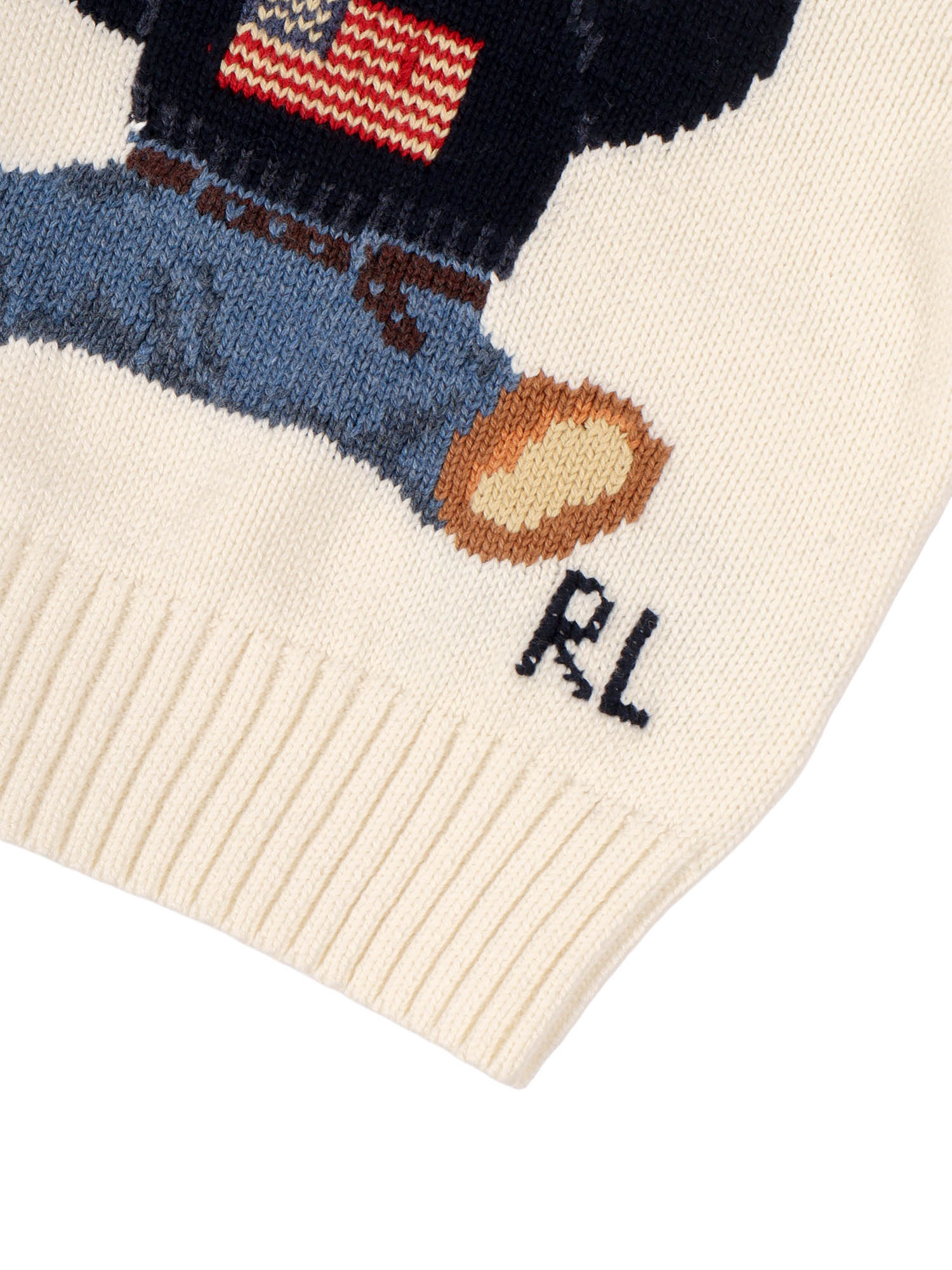 BEAR SWEATER-TOPS-SWEATER White Cotton Crewneck