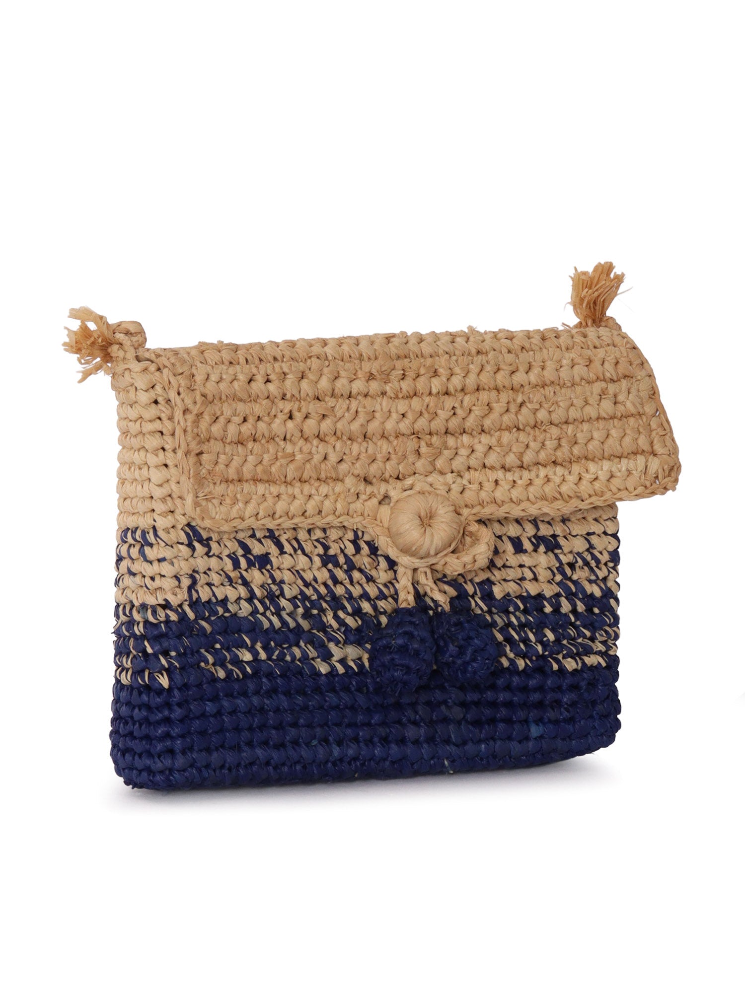 GOUTER BAG Blue Raffia Handbag