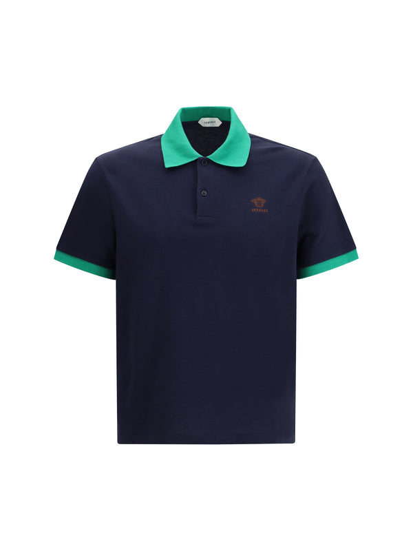 Versace 100% Cotton polo in navy