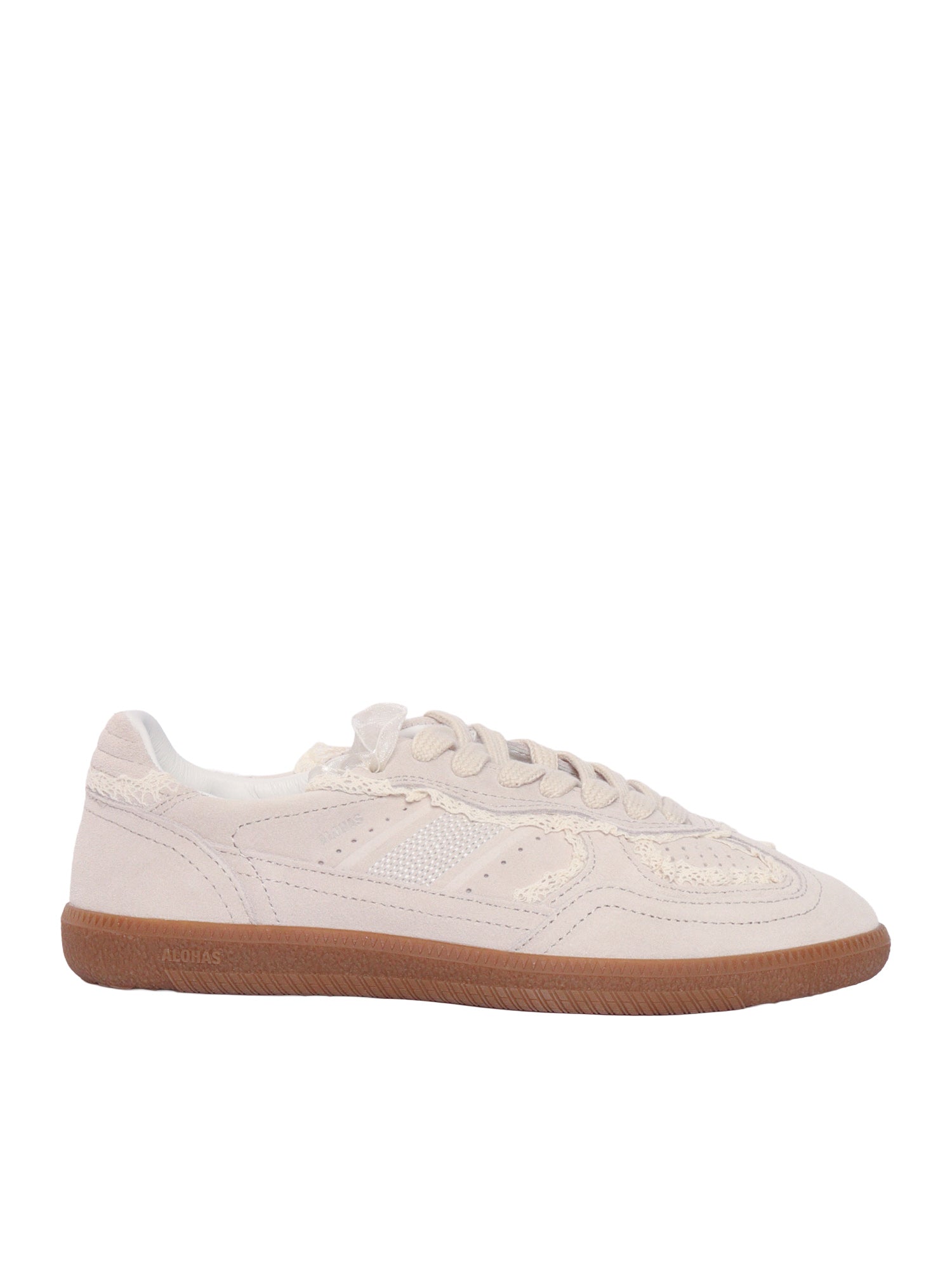 Tb.490 Crochet Cream Leather Sneakers Altezza tacco 2 cm Panna