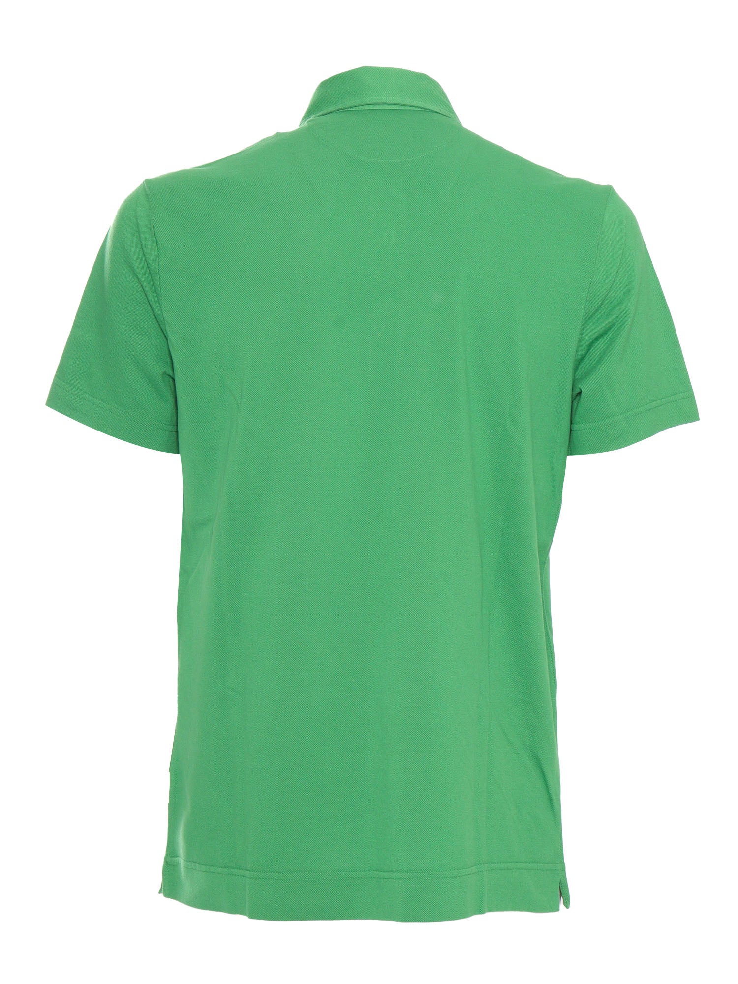 POLO NECK SHORT SLEEVES PIQUET Green Cotton