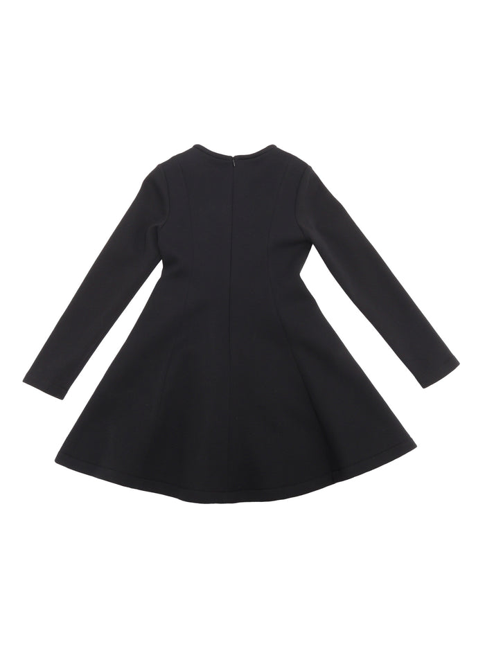 Long Sleeves Dress Black Cotton Interior