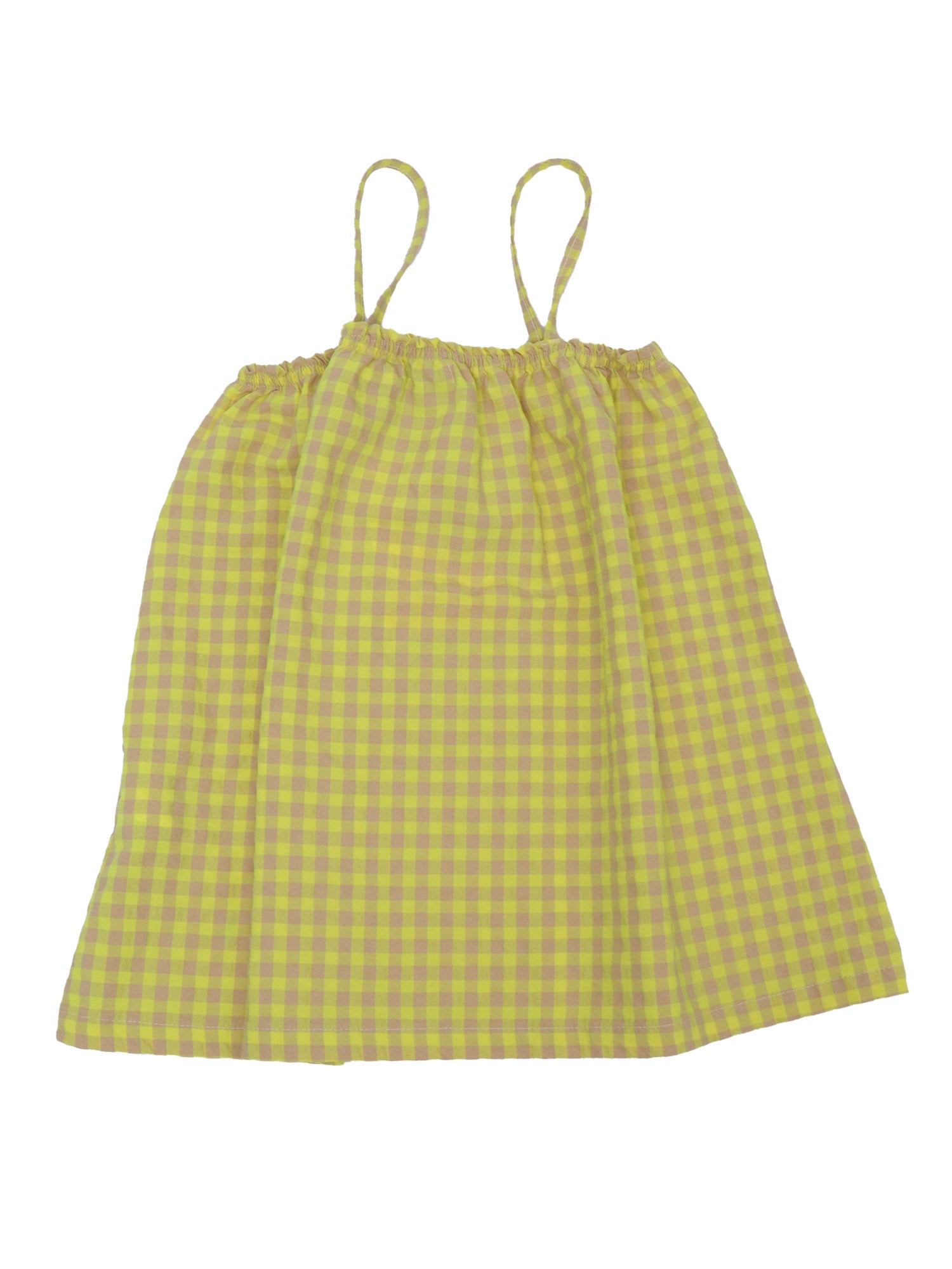 Vichy woven top Yellow Cotton Recycled Polyester