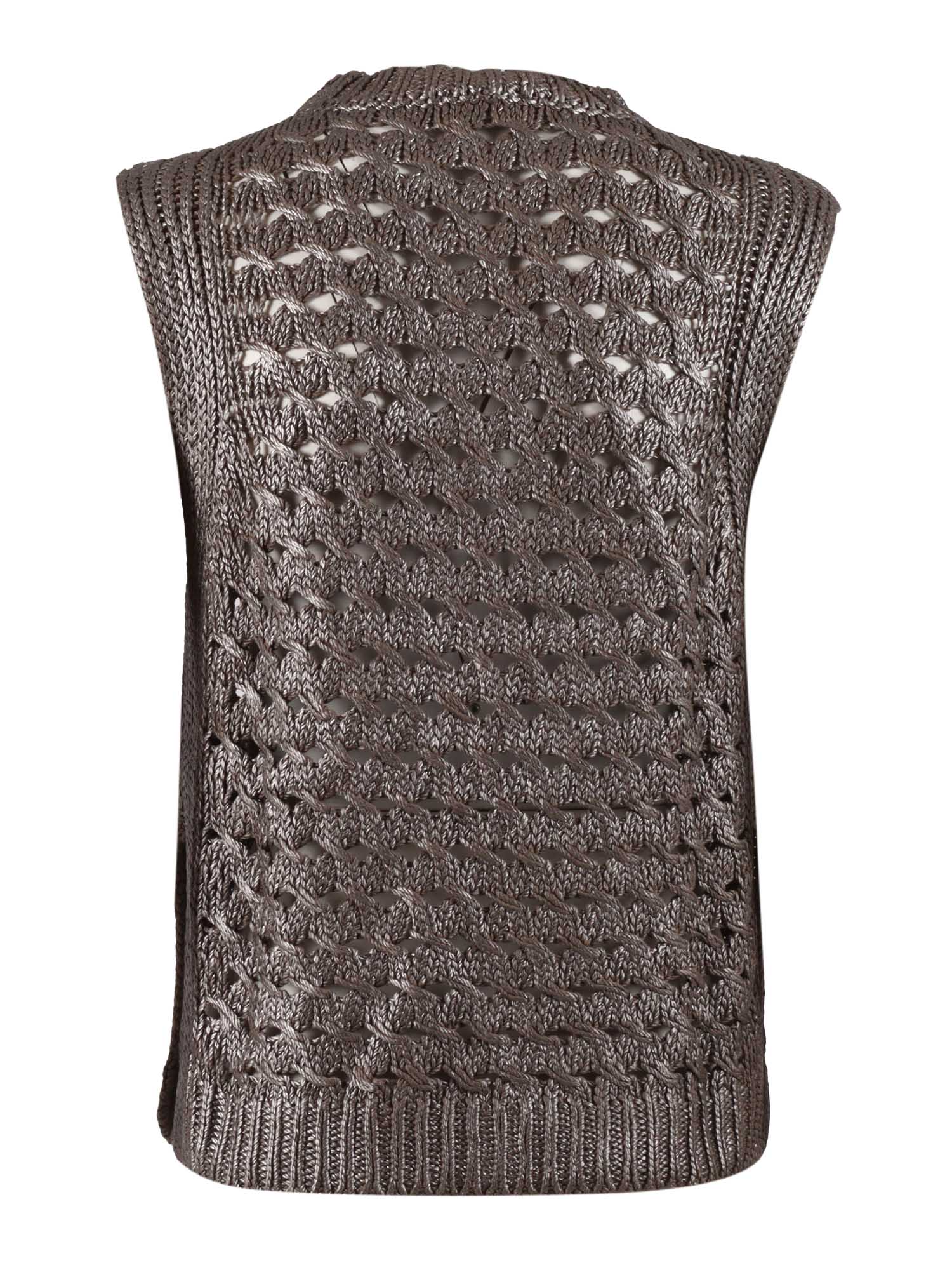 KNITTED TOP Brown Cotton