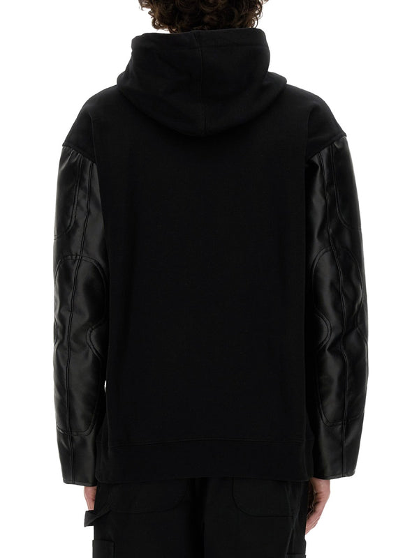 Flap Sweatshirt Black Cotton Sweatshirts