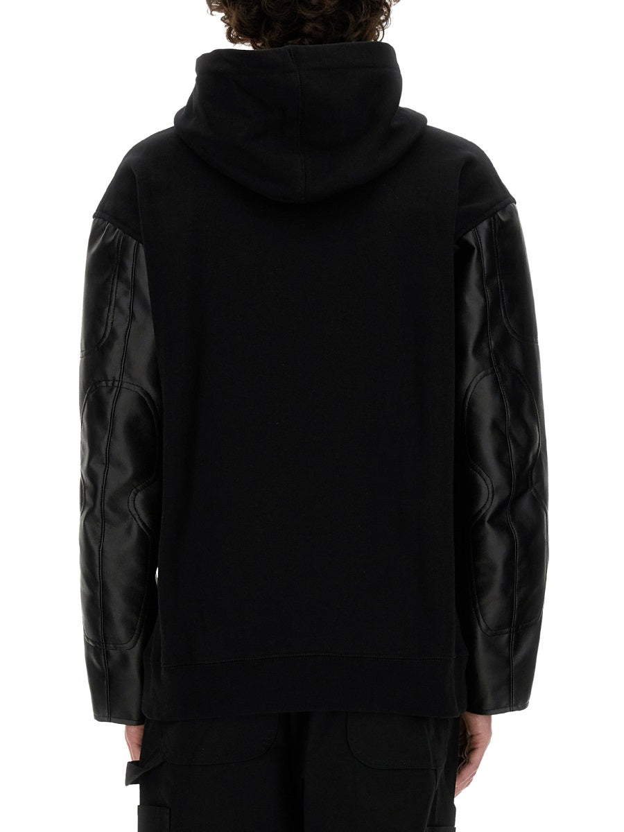 Flap Sweatshirt Black Cotton Sweatshirts