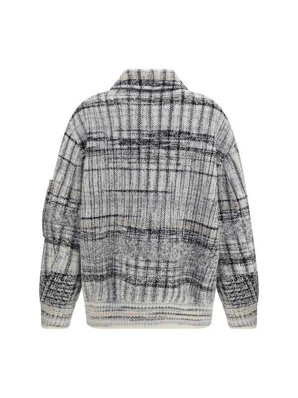 Bomber Jacket Wool-Blend Check Light Tones/white Merino Wool