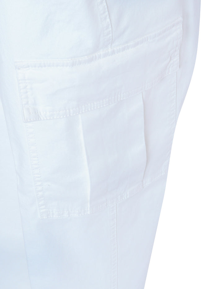 White cargo pants Cotton Elastane