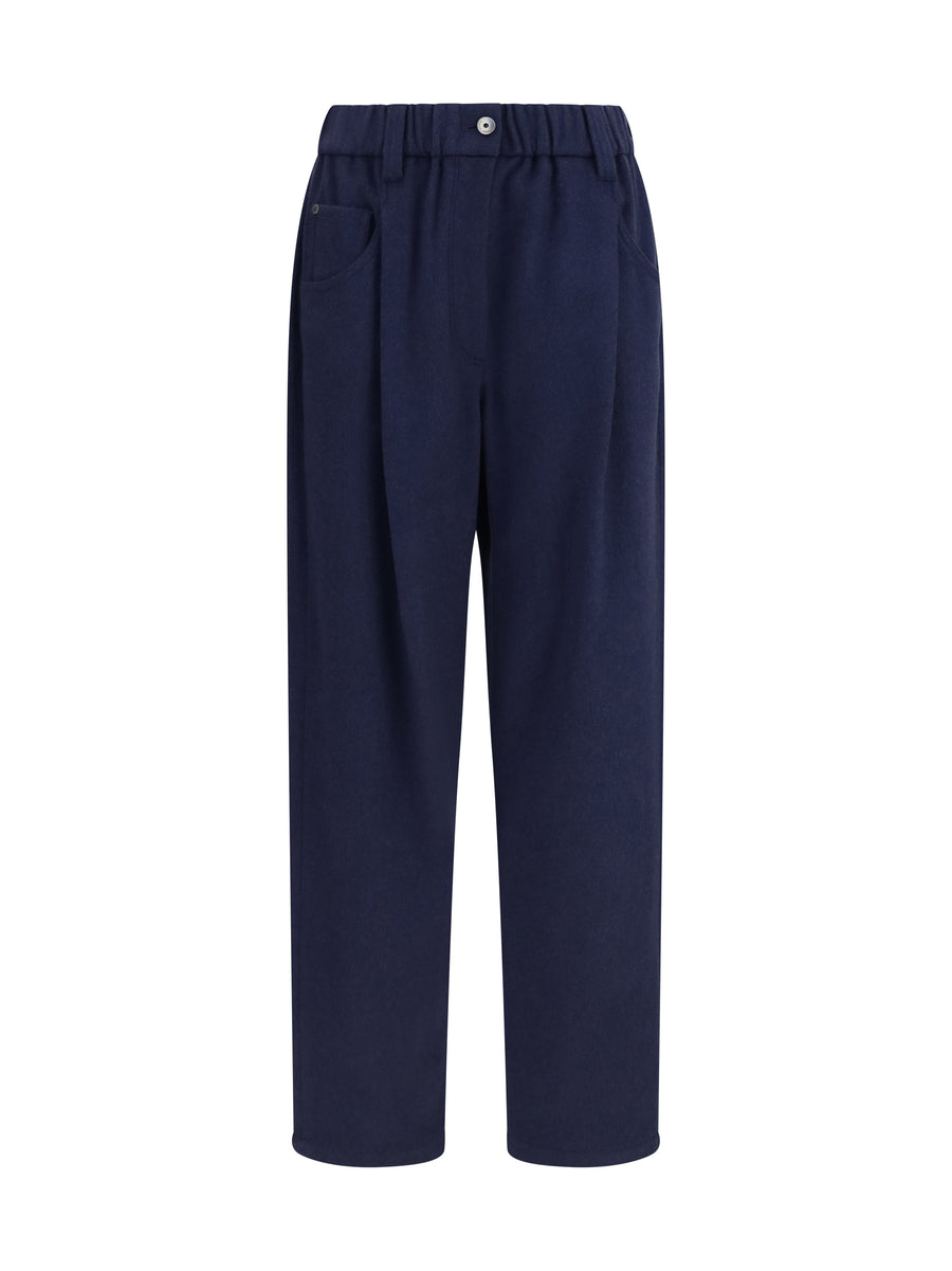 Brunello Cucinelli 100% Merino Wool trousers in navy
