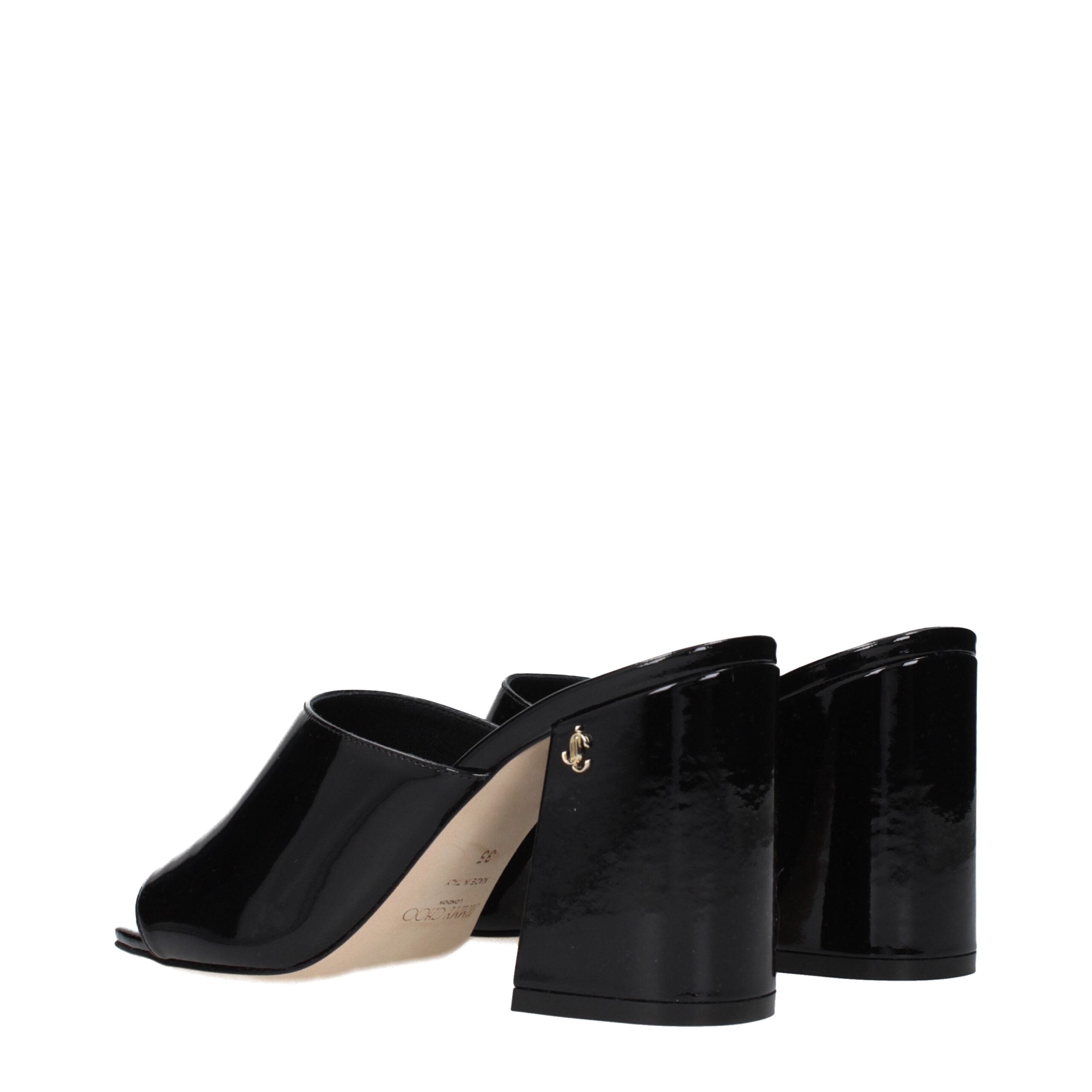 Jimmy Choo Patent leather heel sandal in black — view 3