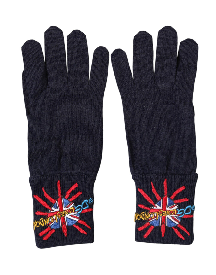 Dolce & Gabbana 100% Virgin Wool gloves in navy