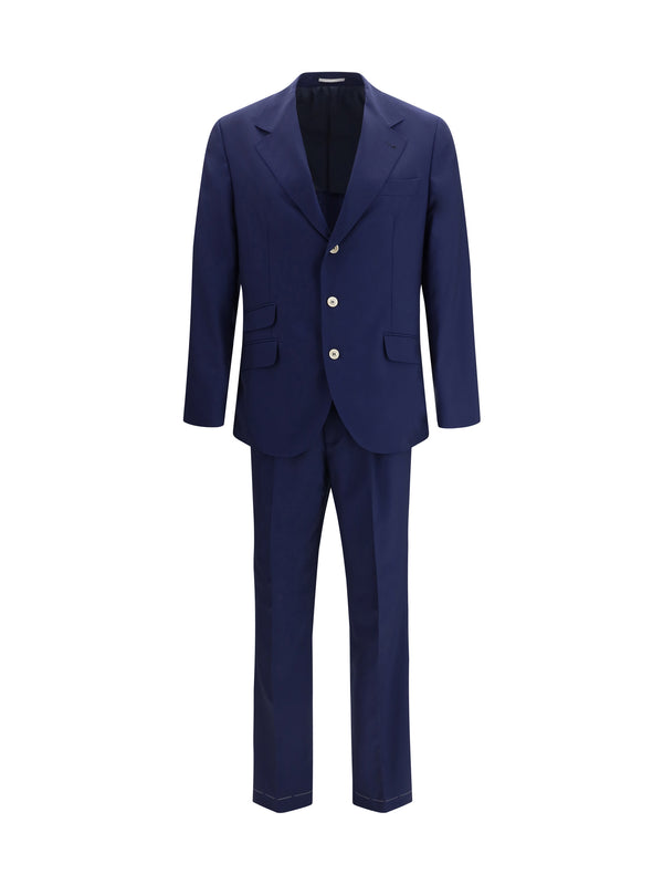 Brunello Cucinelli 100% Fleece Wool Ovis Aries suit in navy