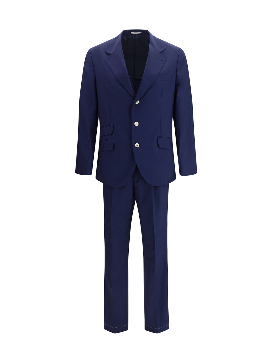Brunello Cucinelli 100% Fleece Wool Ovis Aries suit in navy