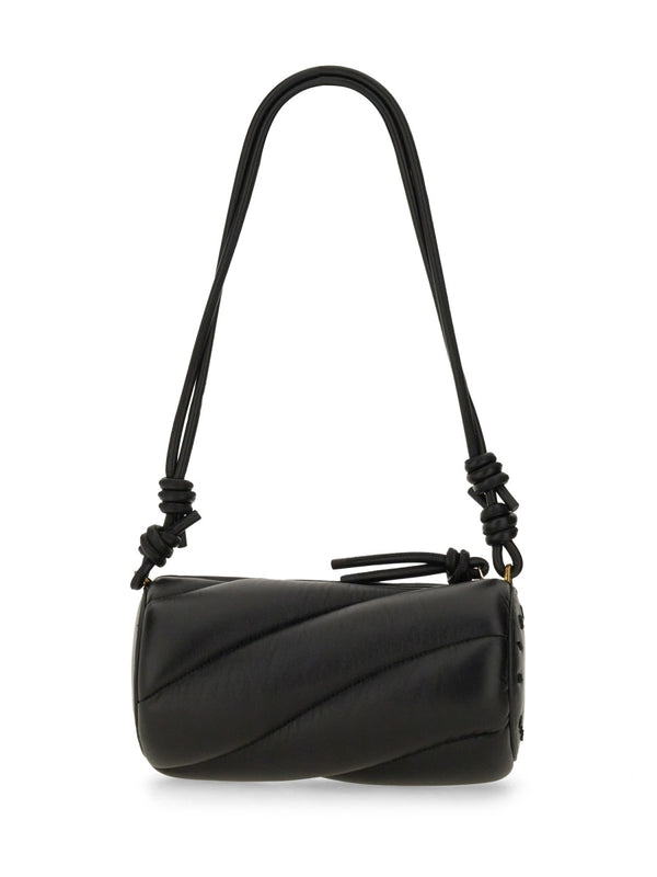 Bag Mella Black Leather Cotton Shoulder