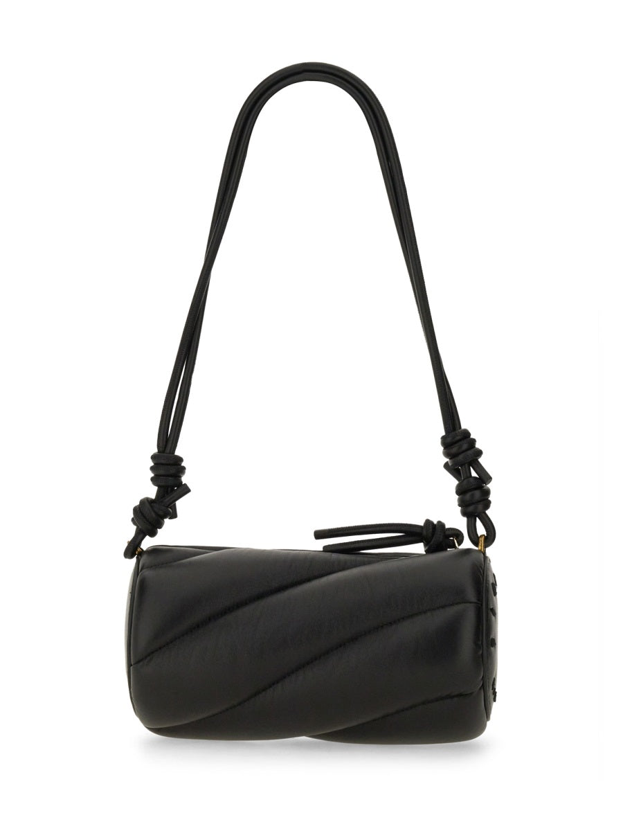 Bag Mella Black Leather Cotton Shoulder