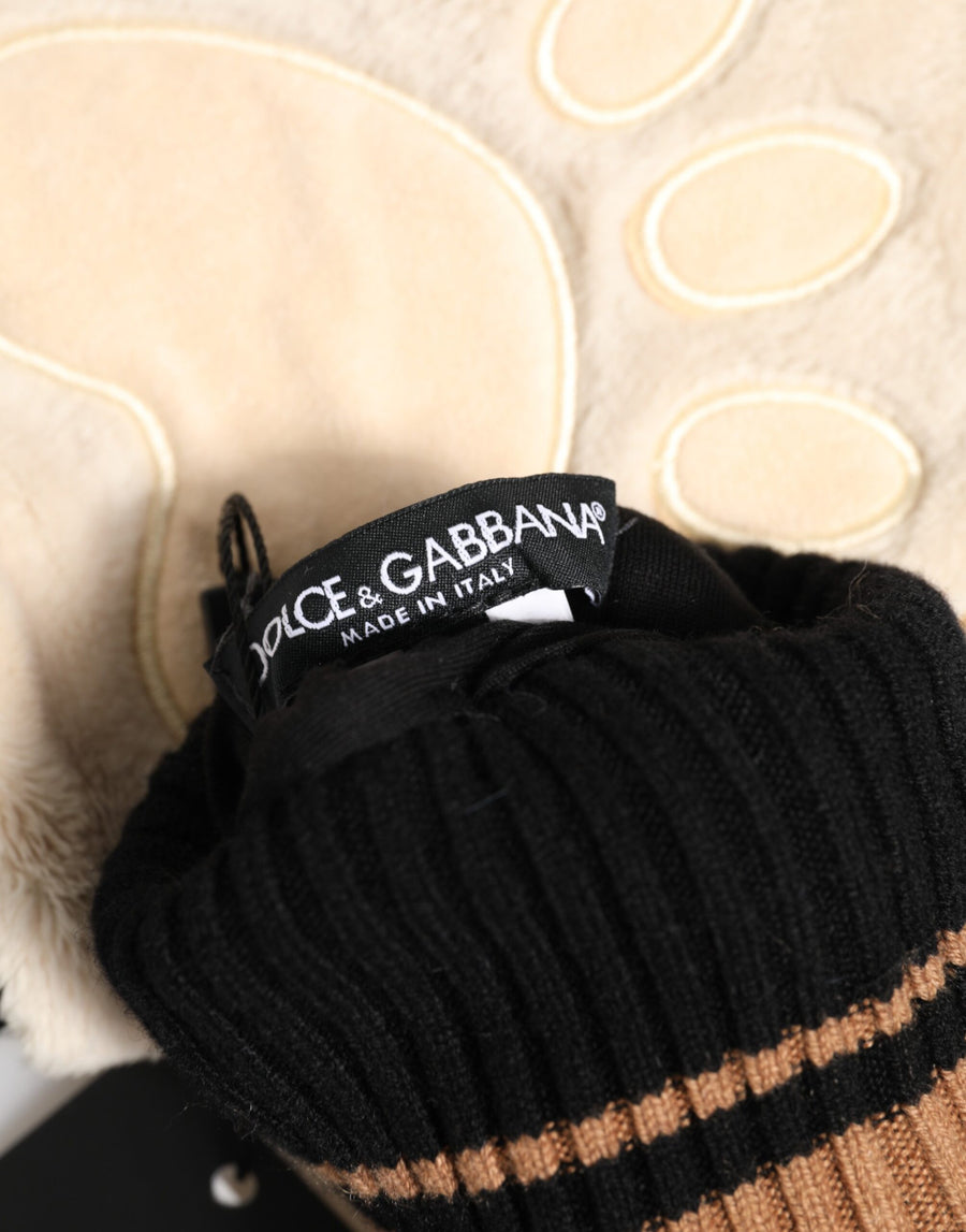 Dolce & Gabbana 61% Acrylic gloves in brown