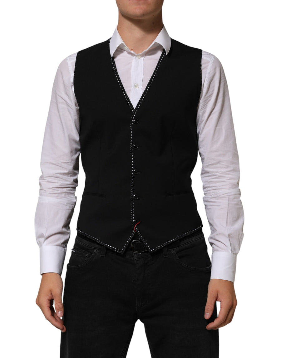 Dolce & Gabbana Wool with lining 41% Acetate vest in black