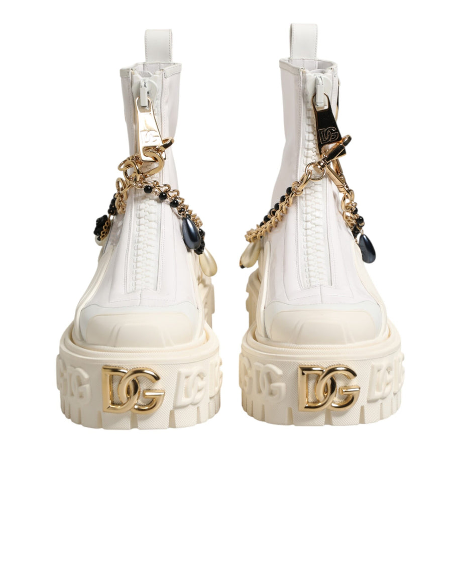 Dolce & Gabbana 13% Cotton ankle boot in white