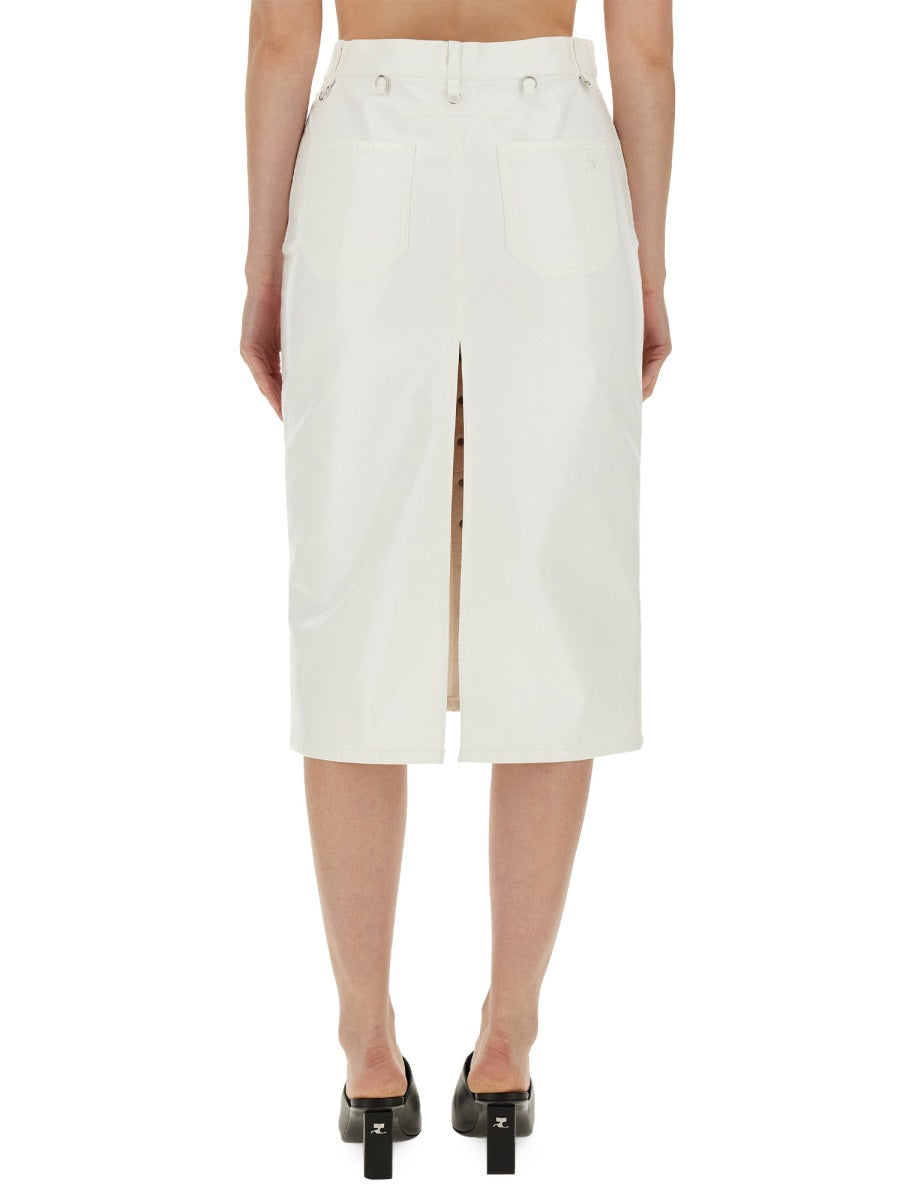 Skirt With Buttons White Main Fabric: Cotton