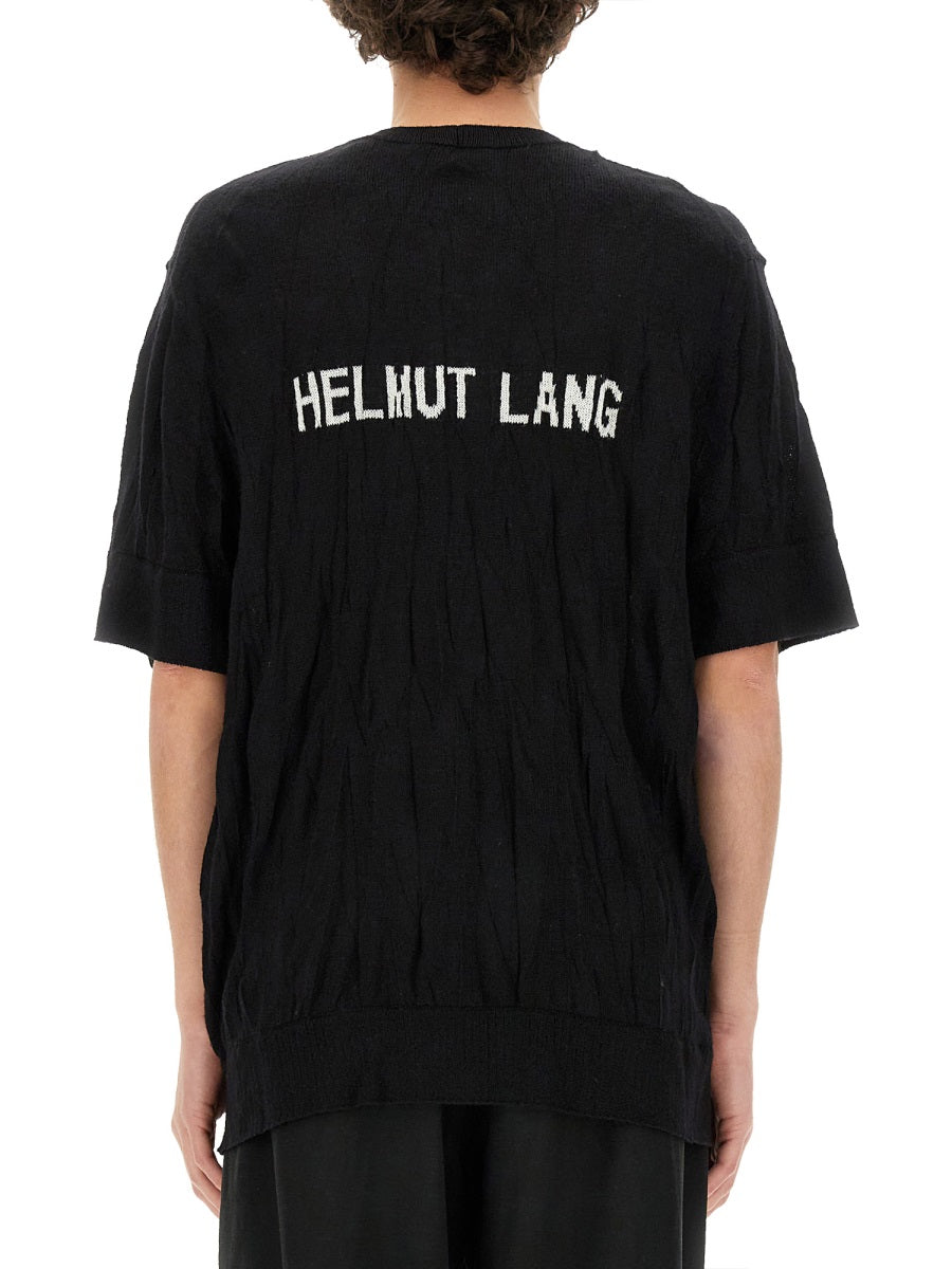 Crushed Shirt Black Merino Wool Jumpers