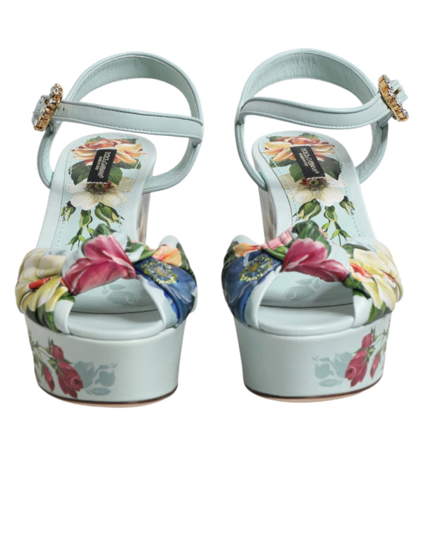Dolce & Gabbana 100% Calf leather upper; 76% Goat + 24% Calf interior; Leather sole wedge sandal in green