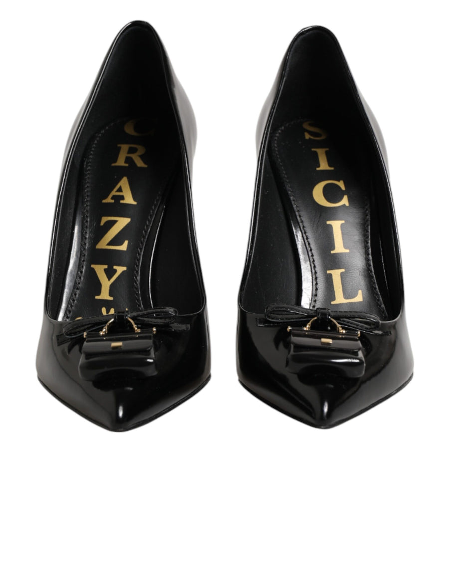 Dolce & Gabbana 100% calf leather (exterior); 76% goat + 24% calf (interior); leather sole heel in black