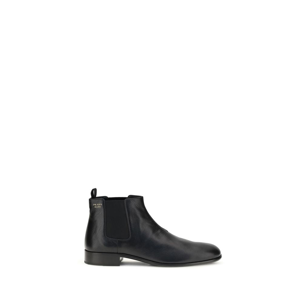 Prada 100% Goatskin ankle boot in black