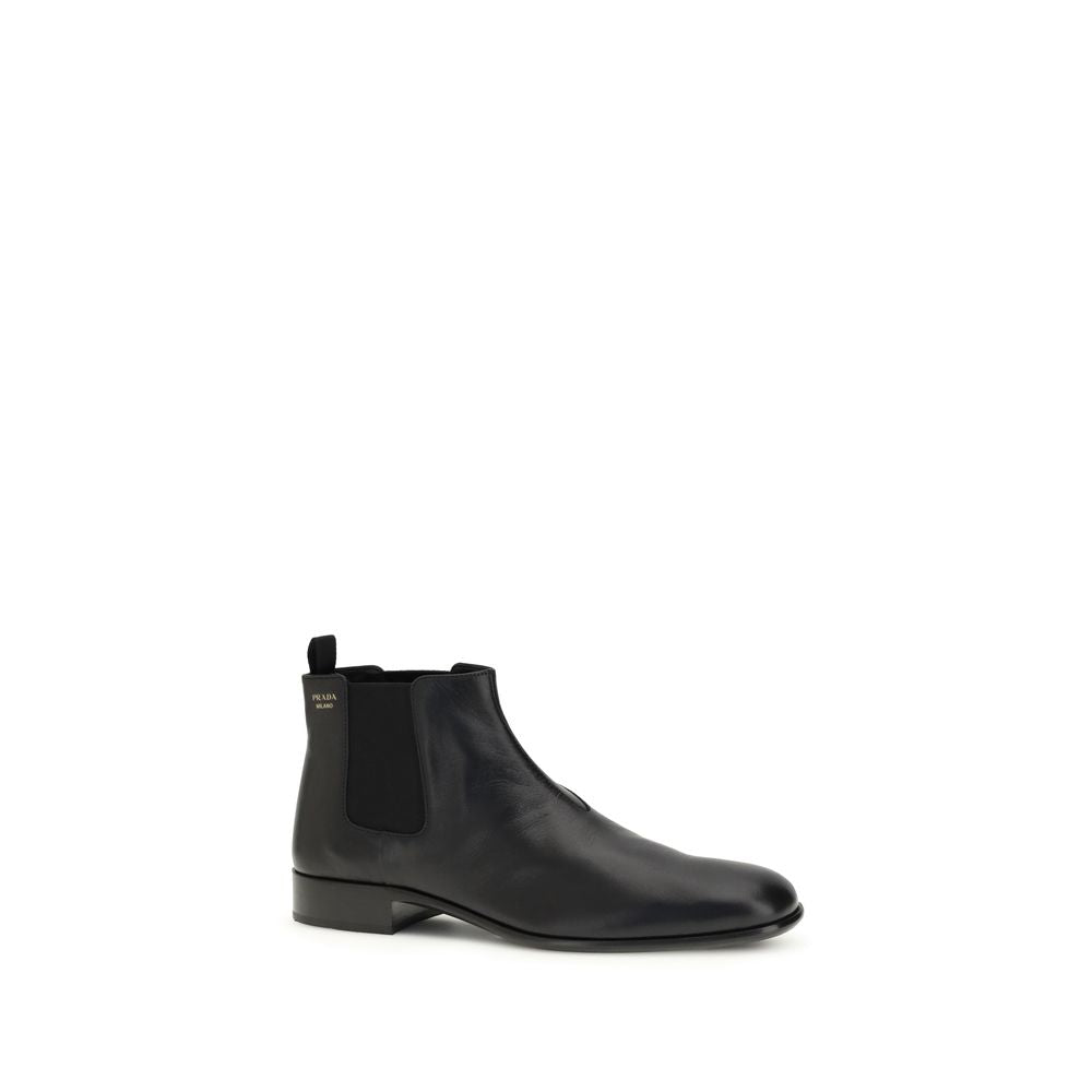 Prada 100% Goatskin ankle boot in black — view 2