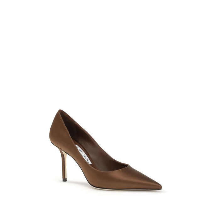 Jimmy Choo 100% Silk pump in brown — view 2