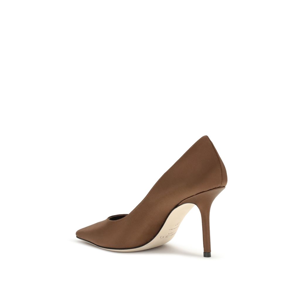 Jimmy Choo 100% Silk pump in brown — view 3