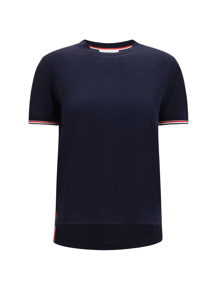 Thom Browne 96% Merino wool t-shirt in navy