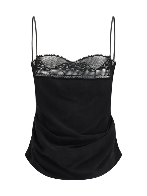 Silk Draped Top Black