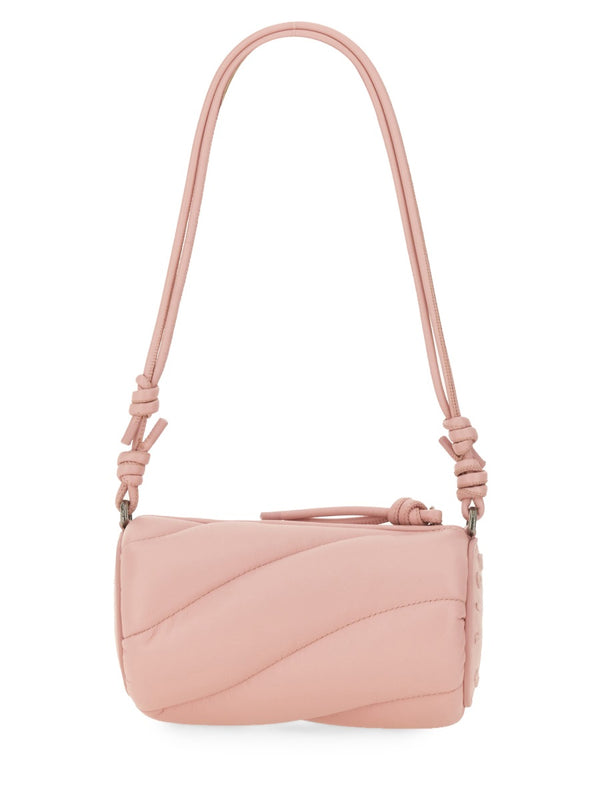 Mini Mella Bag Pink Leather Cotton Shoulder