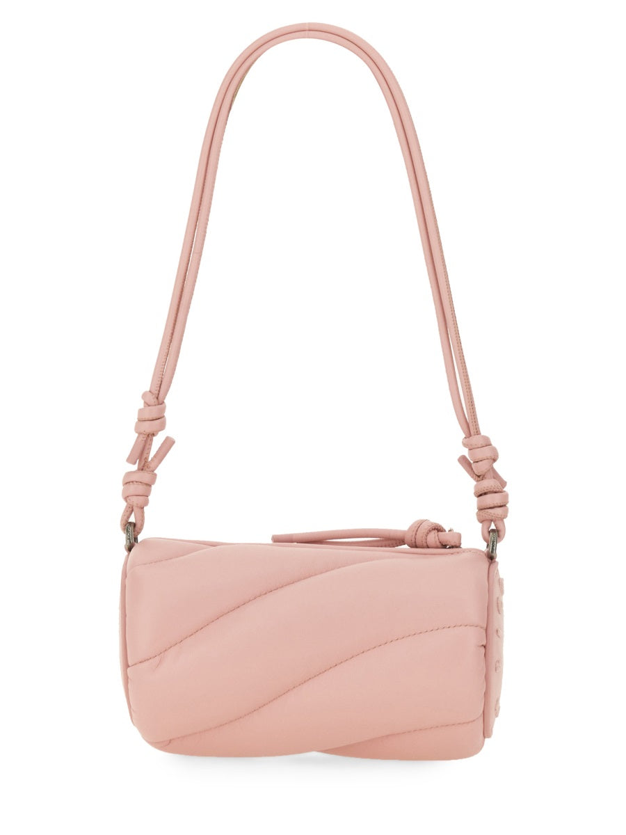 Mini Mella Bag Pink Leather Cotton Shoulder