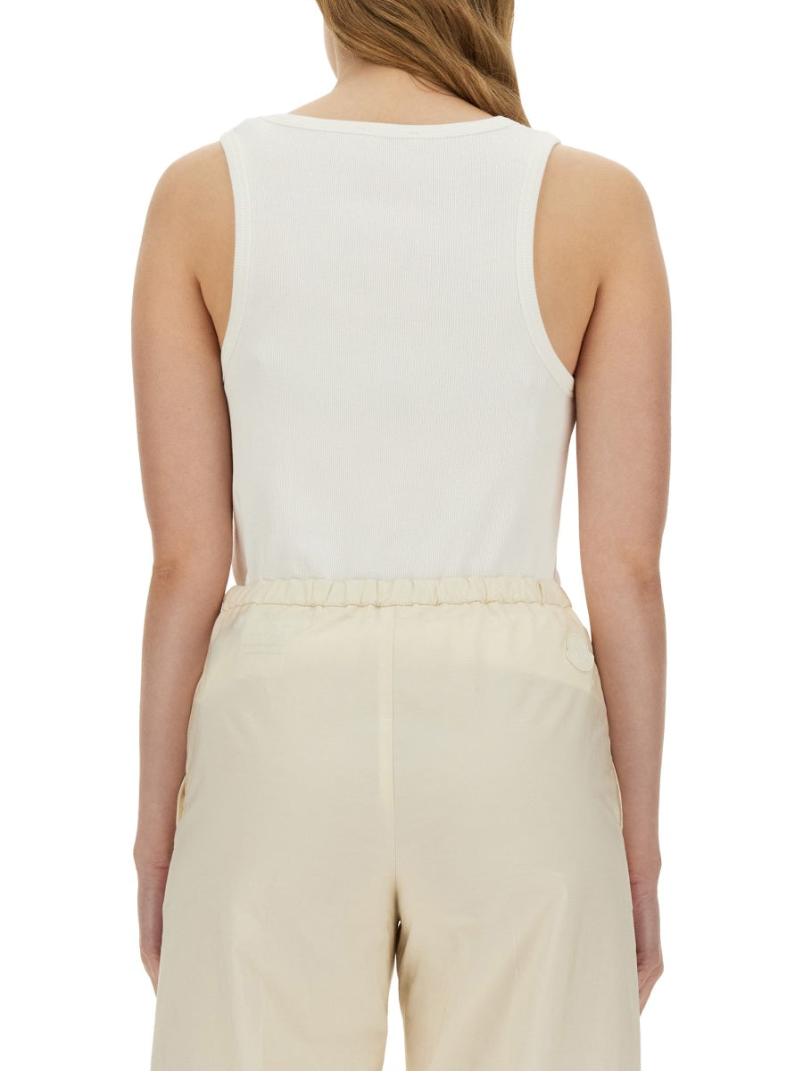 Top With Logo White Cotton Tops