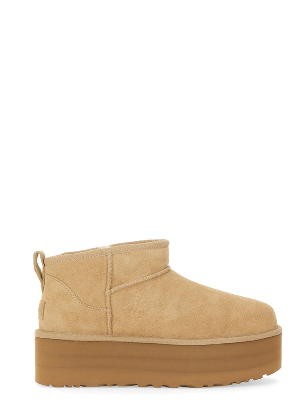 Boots Classic Ultra Mini Beige Leather