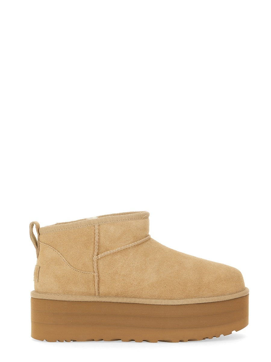 Boots Classic Ultra Mini Beige Leather
