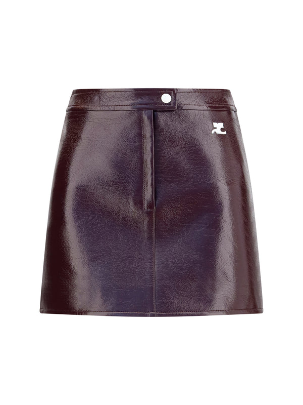 CourrèGes 88% Cotton mini skirt in red