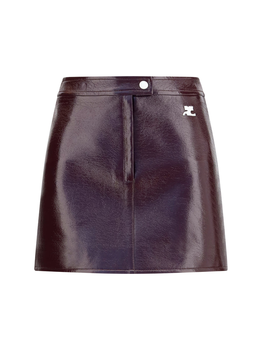 CourrèGes 88% Cotton mini skirt in red