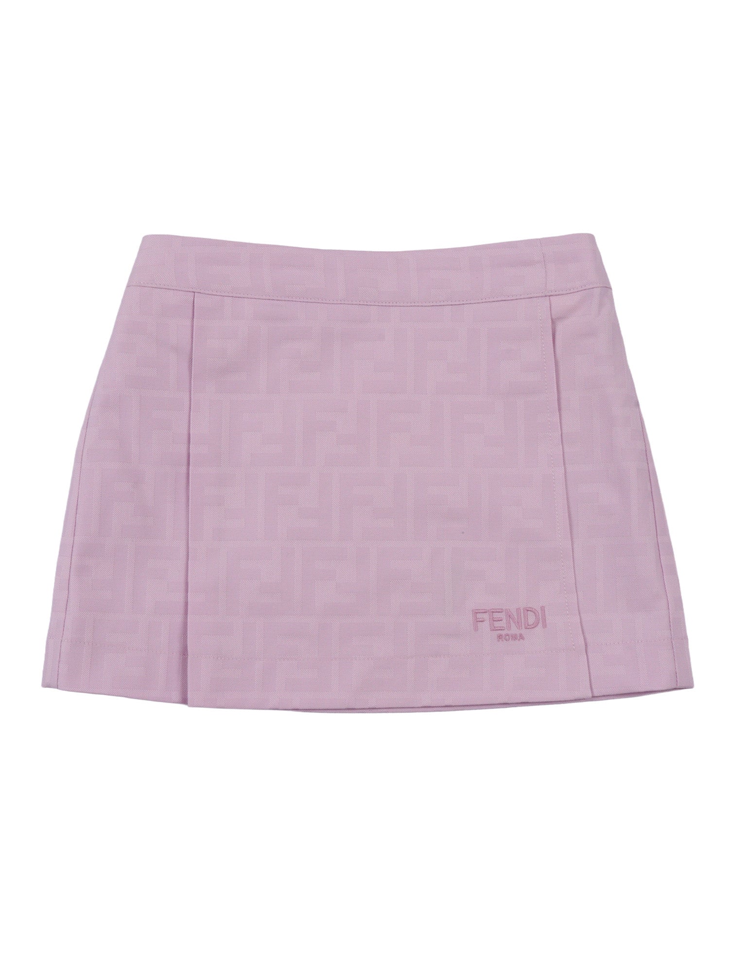 COTTON JACQUARD FF SKIRT Purple Embroidery Polyester