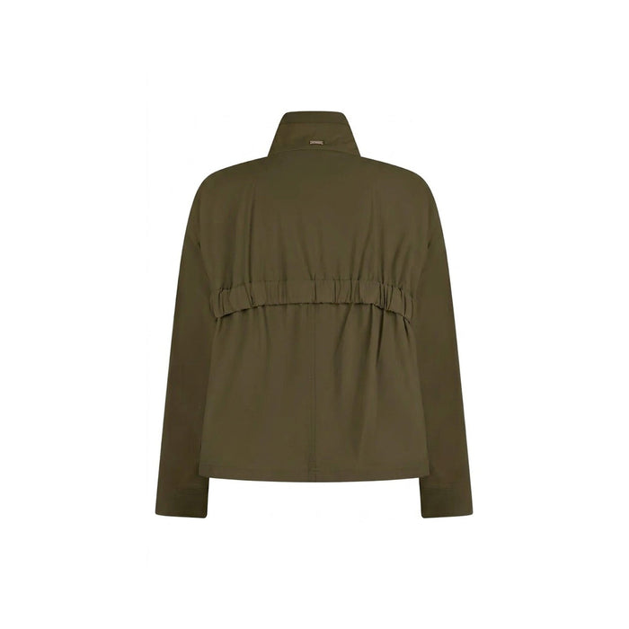 Herno Drawstring High-Neck Jacket Green Elastane Polyamide