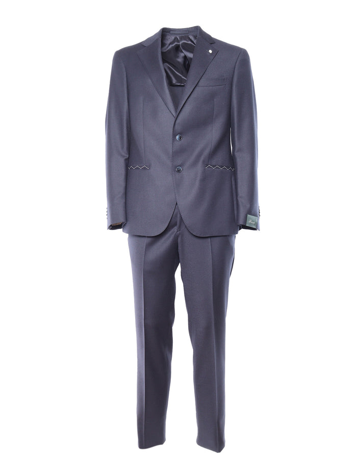 SUIT Blue Virgin Wool Elastane Jacket