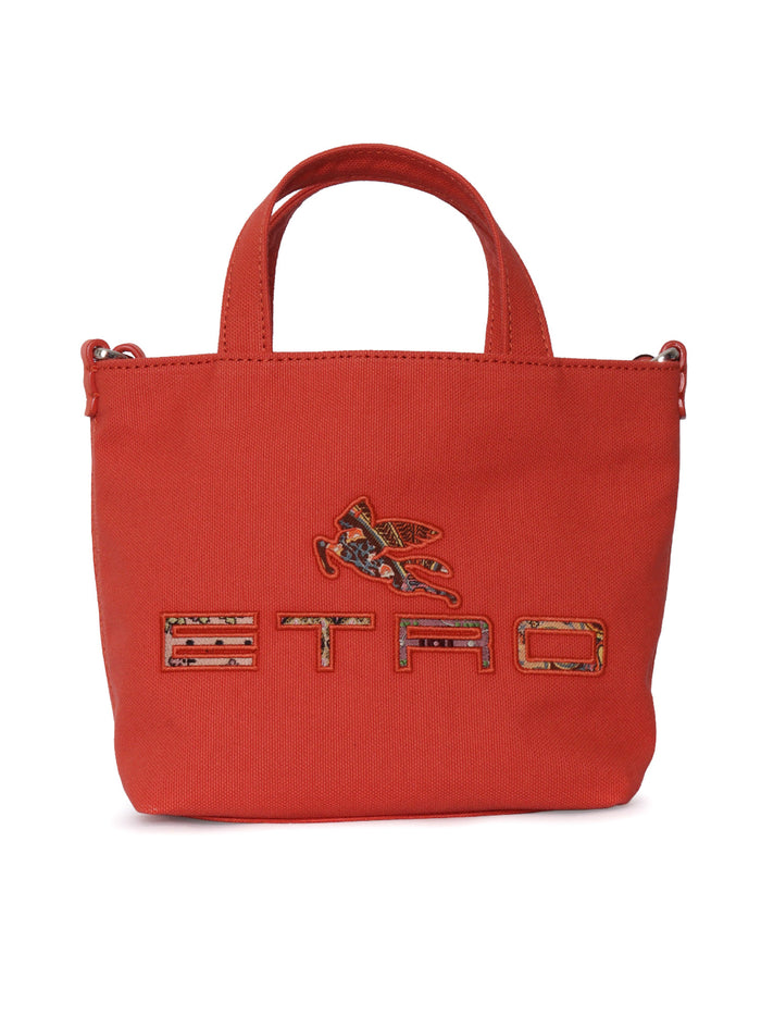BAG CANVAS Red Cotton Handbag