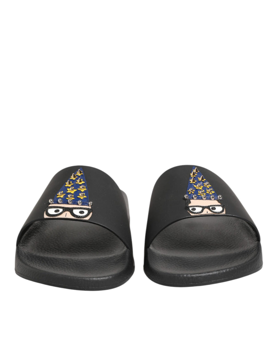 Dolce & Gabbana 100% calf leather (upper and lining) slides in black