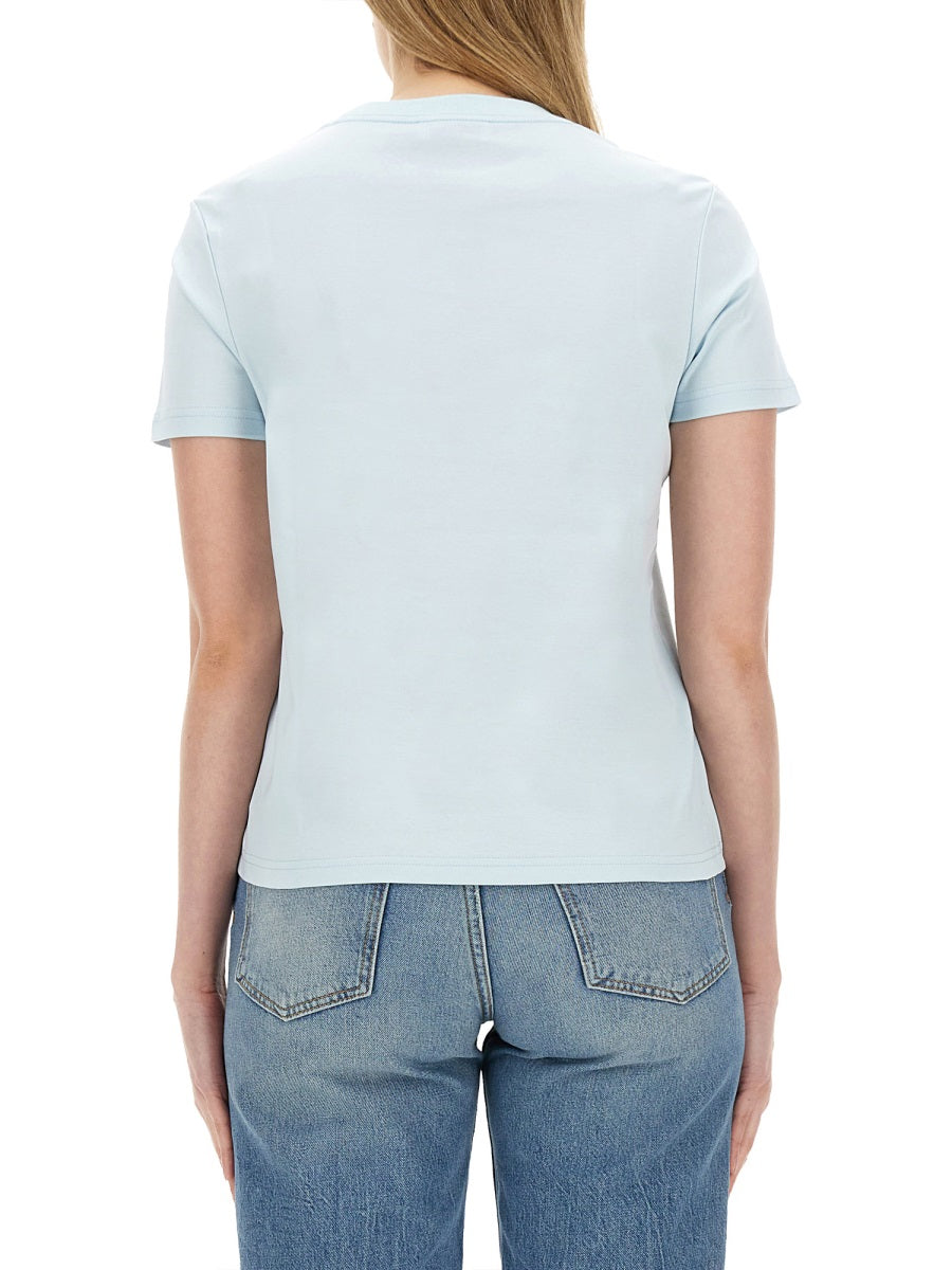 Logo T-Shirt Azure Cotton Elastane T-shirts