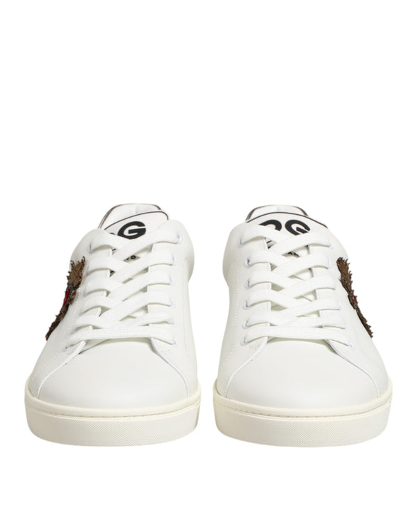 Dolce & Gabbana 100% calf leather upper; 15% lamb + 85% calf lining; rubber outer sole sneaker in white