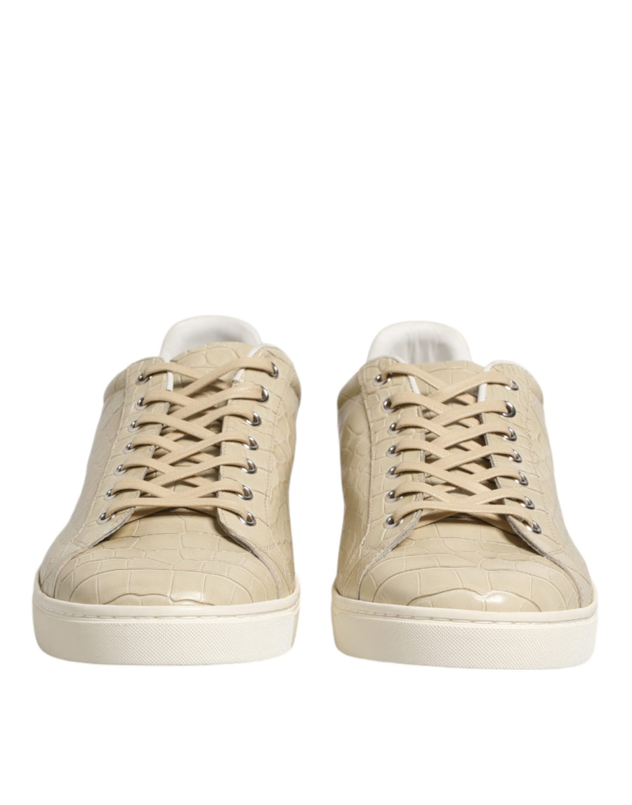 Dolce & Gabbana 95% Crocodile sneaker in beige